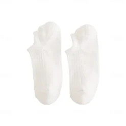 Men 1 Pair Socks No Show & Liner Socks Black White Color Plain School Formal Outdoor Medium Summer Spring Fall Daily Casual