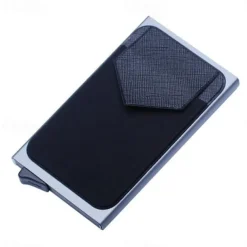 Men Business Aluminum Wallet with Or Without Back Pocket Cash ID Card Holder RFID Blocking Slim Metal Wallet Coin Purse