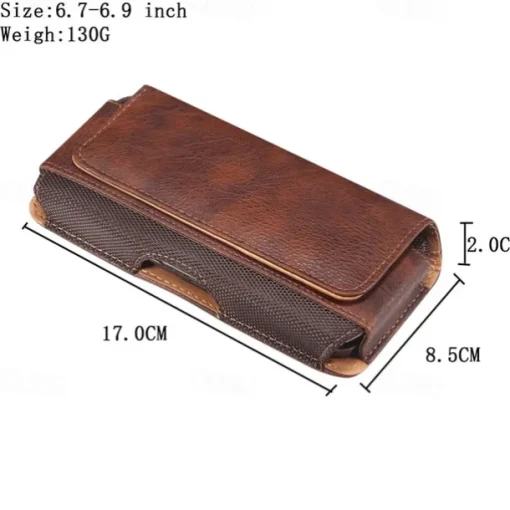 Men Genuine Leather Waist Pack Thick Cowhide Waist Bags Functional Leather Shoulder Bag Mini Travel Chest Bag Phone Pack