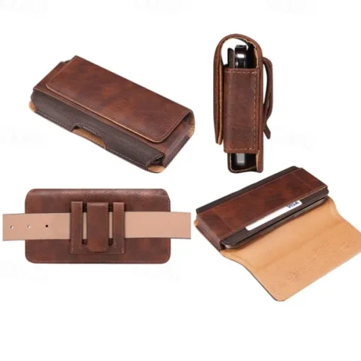 Men Genuine Leather Waist Pack Thick Cowhide Waist Bags Functional Leather Shoulder Bag Mini Travel Chest Bag Phone Pack