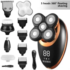 Men Head Shavers Wet and Dry Detachable Electric Shaver Nose Hair Trimmer Face Brush Grooming Set Rechargeable Razor