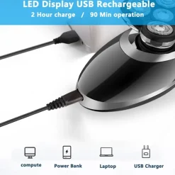 Men Head Shavers Wet and Dry Detachable Electric Shaver Nose Hair Trimmer Face Brush Grooming Set Rechargeable Razor