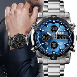 Men Mechanical Watch Luxury Large Dial Waterproof Stainless Steel Watch
