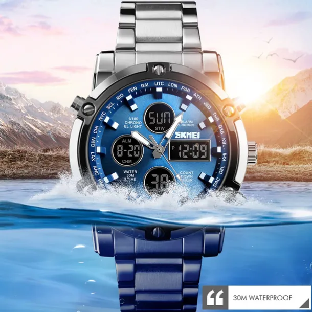 Men Mechanical Watch Luxury Large Dial Waterproof Stainless Steel Watch