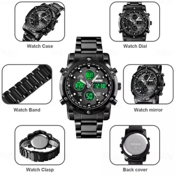 Men Mechanical Watch Luxury Large Dial Waterproof Stainless Steel Watch