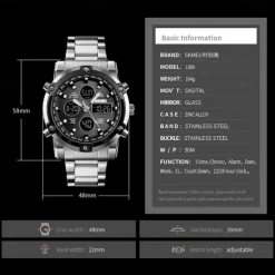 Men Mechanical Watch Luxury Large Dial Waterproof Stainless Steel Watch