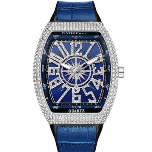 Men Quartz Watch Creative Outdoor Fashion Wristwatch Calendar Waterproof Decoration Leather Watch