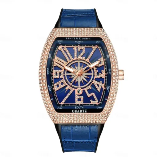 Men Quartz Watch Creative Outdoor Fashion Wristwatch Calendar Waterproof Decoration Leather Watch