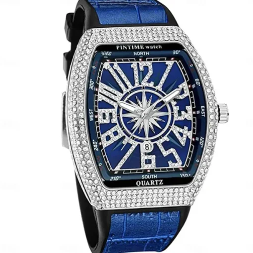 Men Quartz Watch Creative Outdoor Fashion Wristwatch Calendar Waterproof Decoration Leather Watch