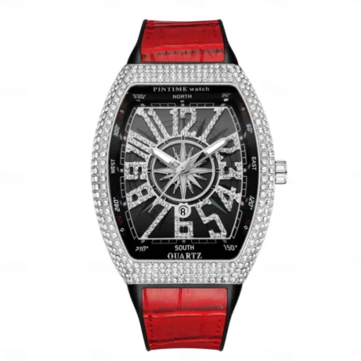 Men Quartz Watch Creative Outdoor Fashion Wristwatch Calendar Waterproof Decoration Leather Watch