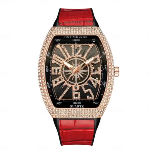 Men Quartz Watch Creative Outdoor Fashion Wristwatch Calendar Waterproof Decoration Leather Watch