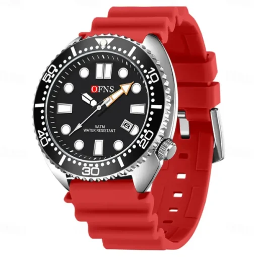 Men Quartz Watch Minimalist Fashion Casual Wristwatch Luminous Calendar Waterproof World Time Rubber Watch