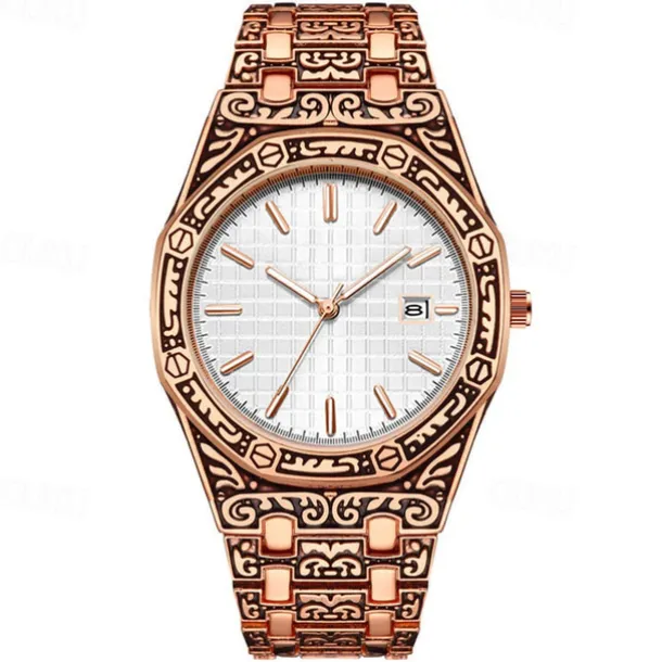 Men Quartz Watch Wrist Watch Calendar Large Dial Waterproof Alloy Watch