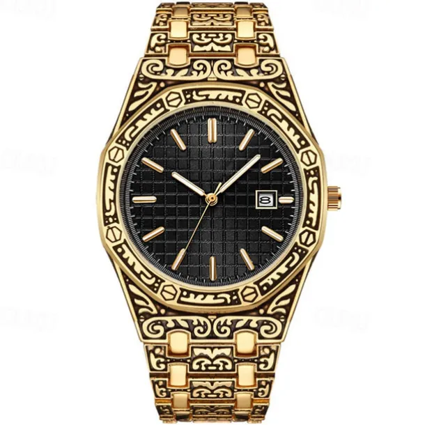 Men Quartz Watch Wrist Watch Calendar Large Dial Waterproof Alloy Watch