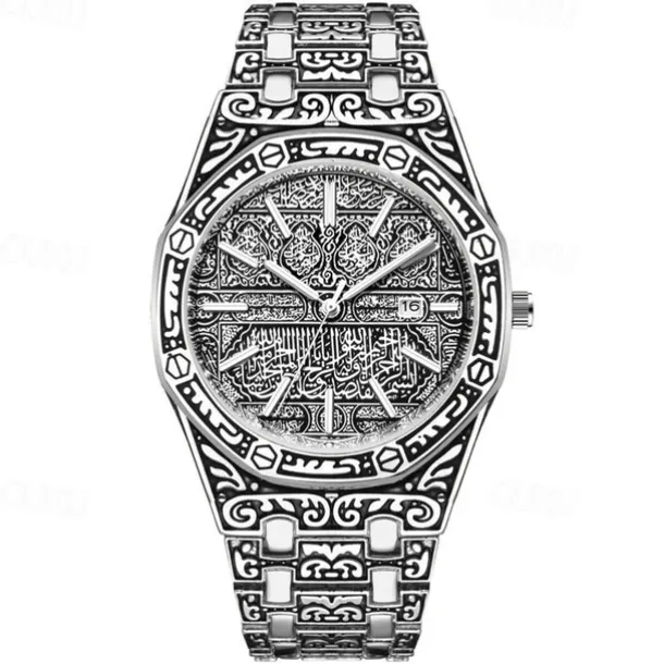 Men Quartz Watch Wrist Watch Calendar Large Dial Waterproof Alloy Watch