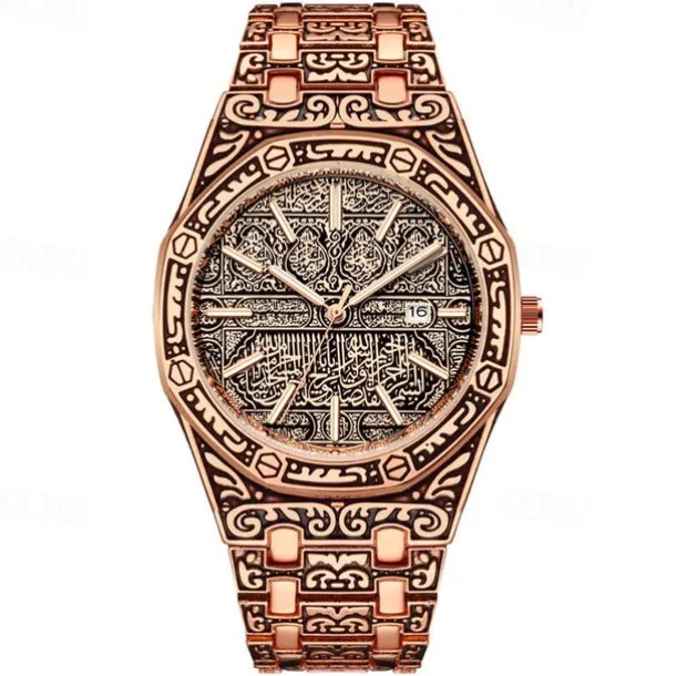 Men Quartz Watch Wrist Watch Calendar Large Dial Waterproof Alloy Watch