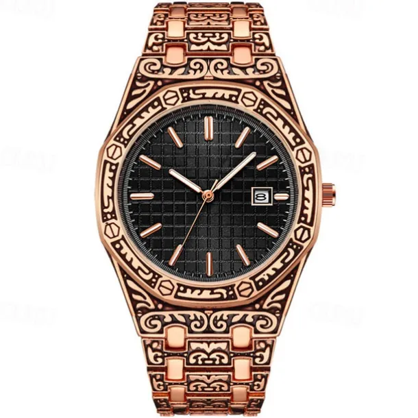 Men Quartz Watch Wrist Watch Calendar Large Dial Waterproof Alloy Watch