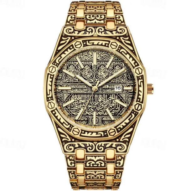 Men Quartz Watch Wrist Watch Calendar Large Dial Waterproof Alloy Watch