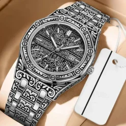 Men Quartz Watch Wrist Watch Calendar Large Dial Waterproof Alloy Watch