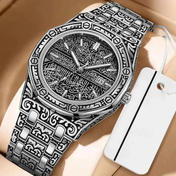 Men Quartz Watch Wrist Watch Calendar Large Dial Waterproof Alloy Watch