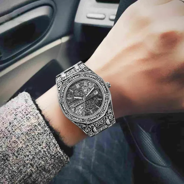 Men Quartz Watch Wrist Watch Calendar Large Dial Waterproof Alloy Watch