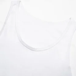Men Sleeveless Round Summer Solid Color Vacation Daily Casual Plain Outdoor Vacation Home White Light Blue Top Tee for Men