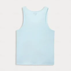 Men Sleeveless Round Summer Solid Color Vacation Daily Casual Plain Outdoor Vacation Home White Light Blue Top Tee for Men