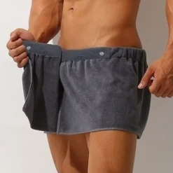 Men Soft Wearable Bath Towel Short Pants Soft Mircofiber Swimming Beach Quick Dry Towel Blanket