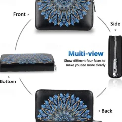 Men Women Credit Card HolderRFID Blocking Wallet 36 Card Slots Zipper Purse Long Clutch large Capacity Purse Wallet Phone Bag