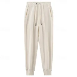 Men's 100% Cotton Athletic Pants Active Pants Active Joggers Solid Color Full Length Outdoor Home Sports Outdoor Sports Fashion Gray Green Black Micro-elastic