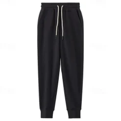 Men's 100% Cotton Athletic Pants Active Pants Active Joggers Solid Color Full Length Outdoor Home Sports Outdoor Sports Fashion Gray Green Black Micro-elastic