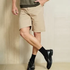 Men's 100% Cotton Cargo Shorts Patchwork Zipper Pocket Solid Color Knee Length Wedding Outdoor Party Vacation Vintage Light Khaki Black Micro-elastic