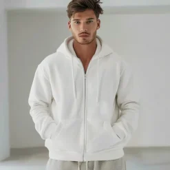 Men's 100% Cotton Full Zip Hoodie Black White Hooded Graphic Tree Zipper Print Christmas Christmas Gifts Sports & Outdoor Vintage Cool Designer Fall Winter Clothing Apparel Hoodies Sweatshirts