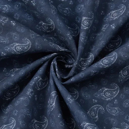 Men's 100% Cotton Paisley Shirt Button Down Shirt Casual Shirt Long Sleeve Vintage Hawaiian Artistic School Performance Wedding Spring Fall Turndown Button Up Navy Blue