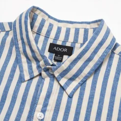 Men's 100% Cotton Shirt Summer Shirt Button Up Shirt Casual Shirt Black Blue Long Sleeve Stripes Lapel Daily Wear Vacation Clothing Apparel Cotton Fashion Hawaiian Casual