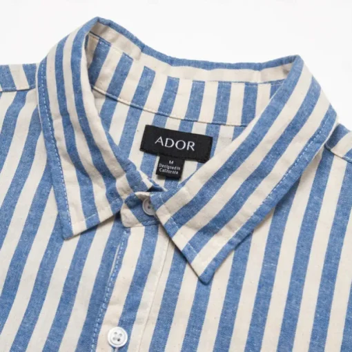 Men's 100% Cotton Shirt Summer Shirt Button Up Shirt Casual Shirt Black Blue Long Sleeve Stripes Lapel Daily Wear Vacation Clothing Apparel Cotton Fashion Hawaiian Casual