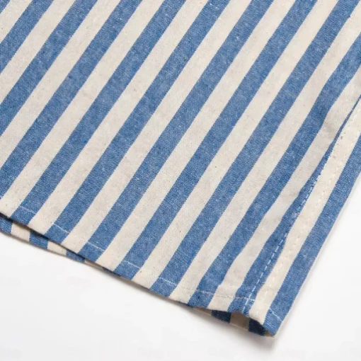 Men's 100% Cotton Shirt Summer Shirt Button Up Shirt Casual Shirt Black Blue Long Sleeve Stripes Lapel Daily Wear Vacation Clothing Apparel Cotton Fashion Hawaiian Casual