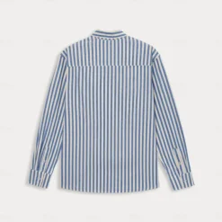 Men's 100% Cotton Shirt Summer Shirt Button Up Shirt Casual Shirt Black Blue Long Sleeve Stripes Lapel Daily Wear Vacation Clothing Apparel Cotton Fashion Hawaiian Casual