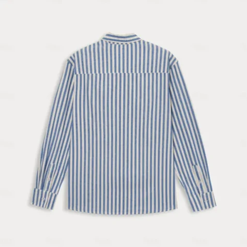 Men's 100% Cotton Shirt Summer Shirt Button Up Shirt Casual Shirt Black Blue Long Sleeve Stripes Lapel Daily Wear Vacation Clothing Apparel Cotton Fashion Hawaiian Casual