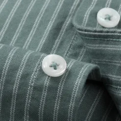 Men's 100% Cotton Striped Oxford Shirt Black Blue Green Light Grey Long Sleeve Shirt Collar School Wedding Clothing Apparel Vacation Vintage Neutral Fashion