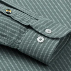 Men's 100% Cotton Striped Oxford Shirt Black Blue Green Light Grey Long Sleeve Shirt Collar School Wedding Clothing Apparel Vacation Vintage Neutral Fashion