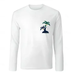 Men's 100% Cotton T Shirt Palm Tree Crew Neck Graphic Print Training Outdoor Long Sleeve Crewneck Clothing Apparel Elegant Warm Vacation Vintage
