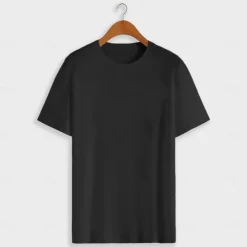 Men's 100% Cotton T Shirt Solid Color Crew Neck School Training Short Sleeve Crewneck Clothing Apparel Elegant Neutral Daily