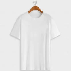 Men's 100% Cotton T Shirt Solid Color Crew Neck School Training Short Sleeve Crewneck Clothing Apparel Elegant Neutral Daily