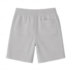 Men's 100% French Linen Shorts Beach Shorts Drawstring Elastic Drawstring Waist Plain Breathable Moisture Wicking Short Formal Wedding Outdoor Elegant Vacation White Yellow Micro-elastic