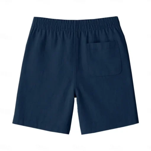 Men's 100% French Linen Shorts Beach Shorts Drawstring Elastic Drawstring Waist Plain Breathable Moisture Wicking Short Formal Wedding Outdoor Elegant Vacation White Yellow Micro-elastic