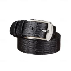Men's 100% Leather Cowhide Belt Black Brown Cowhide Elegant Vacation Vintage School Formal Wedding