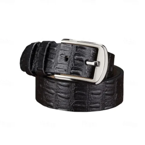 Men's 100% Leather Cowhide Belt Black Brown Cowhide Elegant Vacation Vintage School Formal Wedding