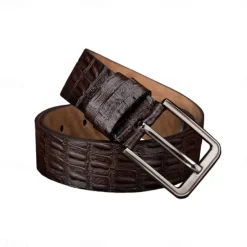 Men's 100% Leather Cowhide Belt Black Brown Cowhide Elegant Vacation Vintage School Formal Wedding