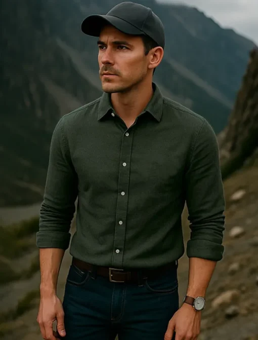 Men's 100% Linen Shirt wash-and-wear no-iron Blue Army Green Beige Long Sleeve Solid Color Rolled collar Outdoor Causal Buttons Clothing Apparel Daily Casual Daily Leisure